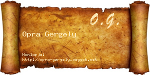 Opra Gergely névjegykártya
